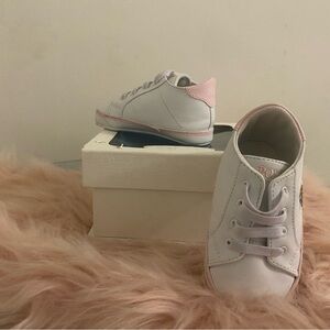 Kids White and Pink Sneakers